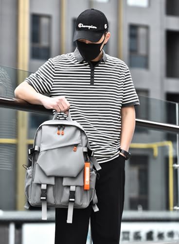 Preptep Casual Aesthetic Backpack for Teens, Grey - Image 5