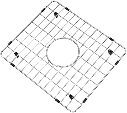 Zeesink Sink Protectors for Kitchen Sink,Sink Grid 14 15/16" X 13",Sink Bottom Grid,Stainless Steel Sink Protector,Sink Grate with Center Hole