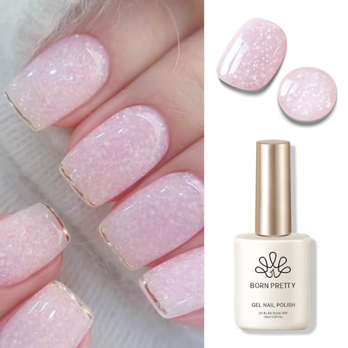 Born Pretty Jelly Gel Nail Polish, Shimmer Glitter Snow Jelly, Mi...