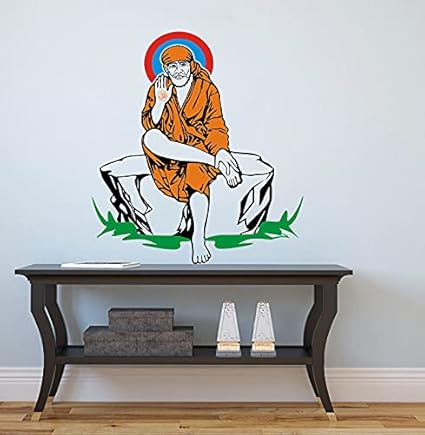 Meet Cute Sai Baba Wall Sticker for Living Room