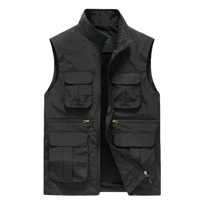 Gilet de travail homme grande taille avec plusieurs poches photo pêche