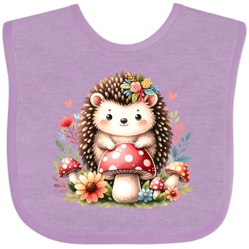 inktastic Cottagecore Hedgehog Mushrooms Baby Bib