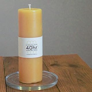 40hr Burning time Pure Beeswax Pillar Candle  Handmade in Wales