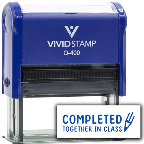 Vivid Stamp Completed Together in Class Stamps (Blue Ink) Q-400 - 5 Pack