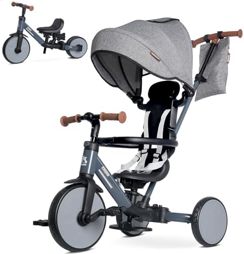 KRIDDO Triciclo Evolutivo 8 en 1 para Niños de 18 Meses a 5 Años,...