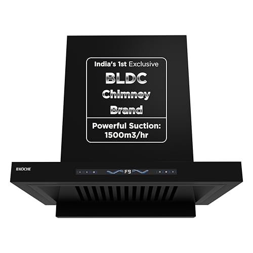 Image of KOCHE STARK 60 BLDC Chimney for Kitchen 60cm | 1500 m /hr Powerful Suction | Gesture & Touch Control | Auto Clean Filterless | 9+1 Turbo Speeds | Low Noise | 12 Years Warranty