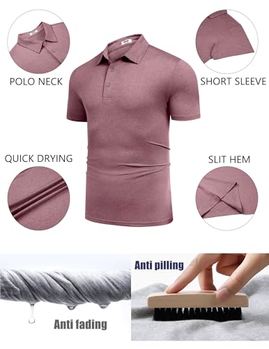 Image of COOFANDY Men's Polo Shirt Golf Quick Dry Performance Short Sleeve Moisture Wicking Athletic Polo Collared Tennis T-Shirt