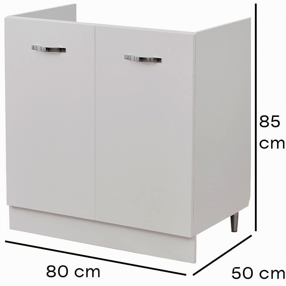 Shally Dogan Mueble de Cocina con 2 Puertas modulares, 80 x 50 x 85 cm, Color Blanco