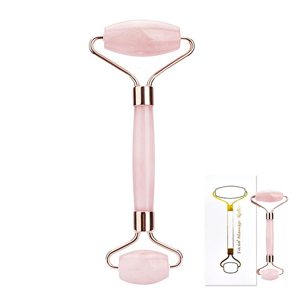 Rose Quartz Facial Massage Roller Dual-Head