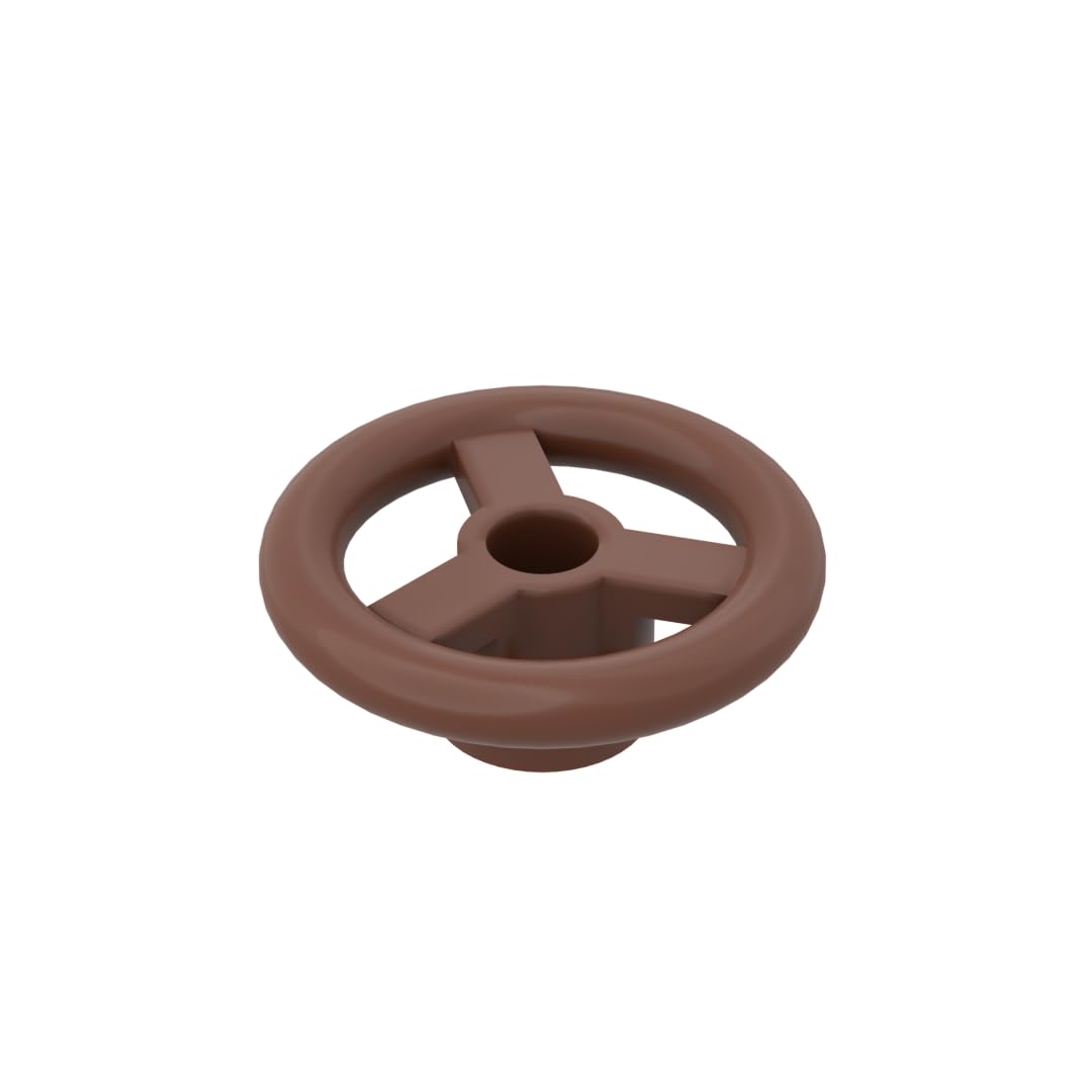 Gobricks Transportation 2X2 Small Steering Wheel 50PCS Compatible with Lego GDS-2131 Classic Bulk Toy MOC Color:Reddish Brown 192