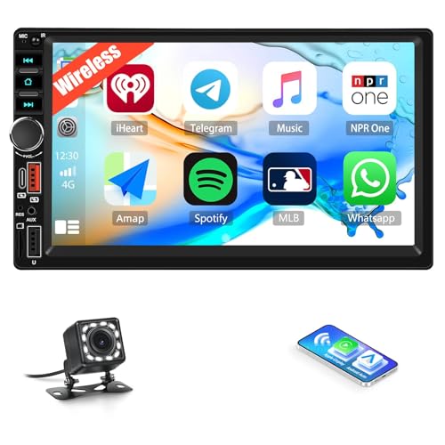 Radio para auto doble din 7" IPS con Bluetooth y pantalla táctil miniatura 1