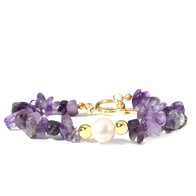 MILAKOO Bracciale Con Cristalli E Farfalla - Quarzo Rosa, Turchese O Ametista, Pietre Naturali 8mm
