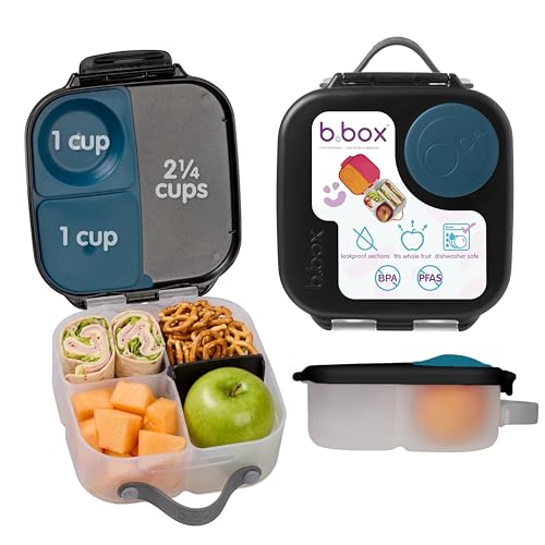 Image of b.box Mini Lunch Box, Snack Containers for Kids, Lunch Box Kids, 4.25 Cup | Bento Box for Kids, Sanck Box, Lunch Containers, Leak Proof, Dishwasher Safe, BPA Free, PFAS Free, Ages 3+ - Night Vision
