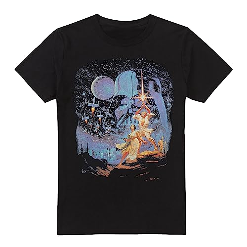 Cotton Soul Star Wars Retro Poster Unisex T Shirt, Black, XX-Large