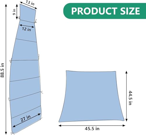 BASANOB Outdoor Hanging Lounge Chair Replacement Cushion Cover and Umbrella Fabric, Patio Curved Chaise Hammock Floating Swing Chair Pads (Cushion Not Included) (Coffee)