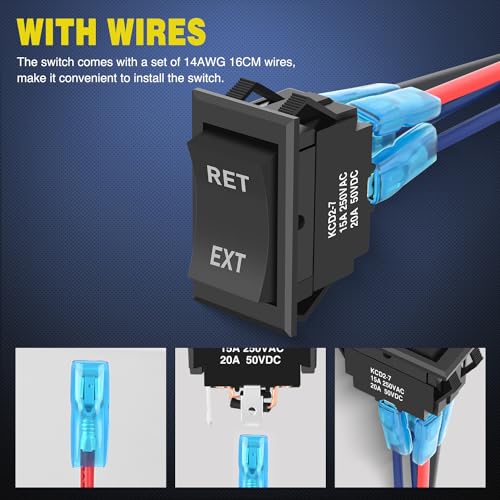 Image of Nilight 2PK Reverse Polarity Toggle Switch 12V 20A 4Pin DPDT W /Wires Jack