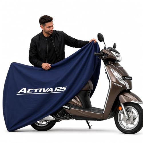 Image of Kayme Motorcycle Cover Waterproof Heavy Duty All Weather, Quad 4 Wheeler Cover Sun Rain Snow Protection (Blue, Activa 125)