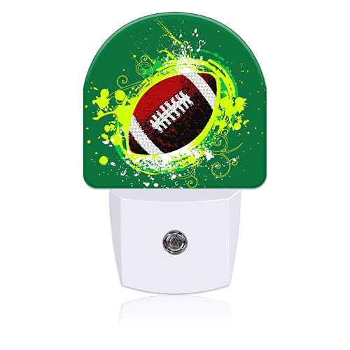 Image of Night Light for Kids Girls Boys, Abstract American Football LED Night Light Plug into Wall with Dusk to Dawn Sensor for Room Decor, Hallway, Kitchen, Bathroom, Nursery, Stairs