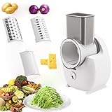 Rotary Cheese Grater, Electric Cheese Grater 3 in1, Automatic Cheese Shredder Vegetable Cutter, Detachable Food Slicer, Salad Maker Machine with...