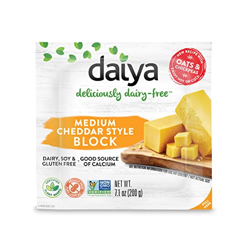 Daiya Dairy Free Medium Cheddar Style Vegan Cheese Block, 7.1 Ounce (Pack of 8)