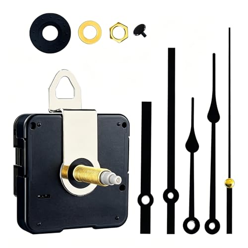 JXRSKJ Uhrwerk für Wanduhr Lautlos Mit Zeiger Funkuhrwerk Ersatzteil DIY Uhrwerk Geräuschloses Uhrwerk Für Wanduhr Selbsteinbau Präzisionsuhrwerk Mit Metallzeigern Für DIY Projekte