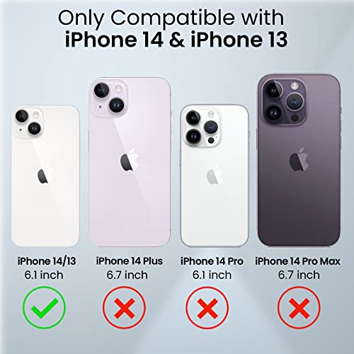 Caka Case For Iphone 14, Iphone 13 Case With Kickstand & Camera Cover, Stand Ring For Men Magnetic Magnet Slide Lens Protection Protective Phone Case Cover For Iphone 14 & Iphone 13-Purple #TOP1