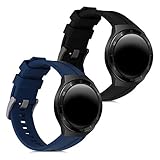 SET DE RECAMBIOS: Con este kit de 2x correa para reloj inteligente podrás darle una nueva vida en color negro / azul oscuro a tu smartwatch siempre que te apetezca.
