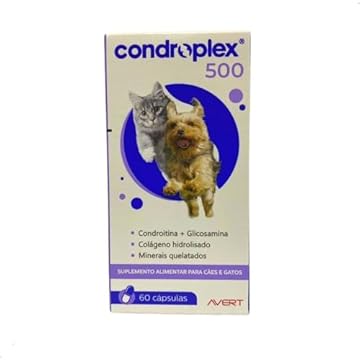 Suplemento Alimentar CondroPlex 500 60 Cap. P/Cães e Gatos Avert