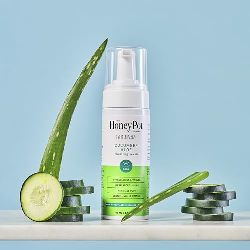 The Honey Pot Company - Feminine Wash & Feminine Wipe Bundle - Includes Ph Balance Feminine Wash and Wipes for Women - Herbal Infused Feminine Care Products - Cucumber Aloe