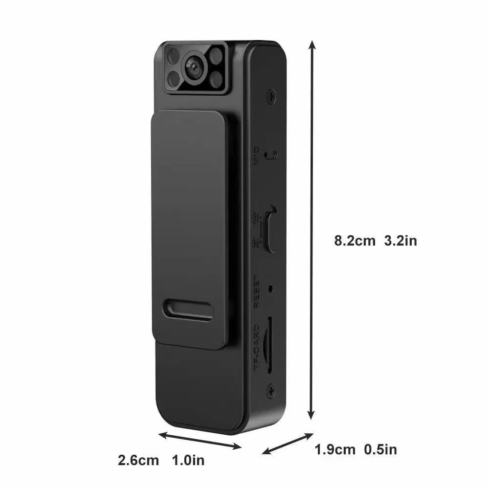 Mini kamera do ciała, HD 1080p, przenośna minikamera z redukcją szumów, obracany o 180 stopni obiektyw, rejestrator video z klipem wstecznym do nagrywania filmów audio (wersja WiFi, 2 szt.)