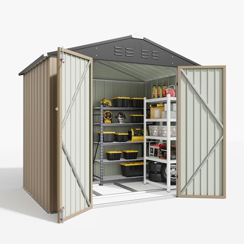 Image of Patiowell 6x4 FT Outdoor Storage Shed with Floor Frame, Metal Garden Sheds