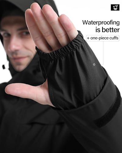 Image of iCreek Rain Jacket Men's Lightweight with Hood Packable Waterproof Raincoat Breathable Antistorm Jacket Windbreaker