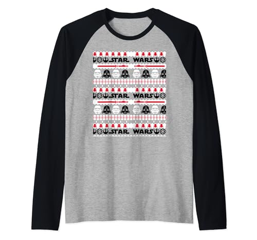 T-shirt raglan Star Wars style pull moche avec Dark Vador et Stormtroopers