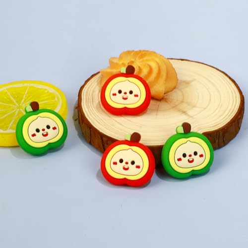 Image of PERFECTSIGHT Cute Apple Switch 2 Joycon Thumb Grips Caps, 4 PCS Switch2 Kawaii 3D Silicone Analog Thumbstick Button Cover for NS Switch 2 Joystick Caps