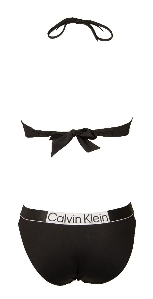 Calvin Klein Bikini Donna Reggiseno a Fascia Imbottitura e Lacci Removibile Slip Elastico a Vista logato Art ZW0ZW02166x2155
