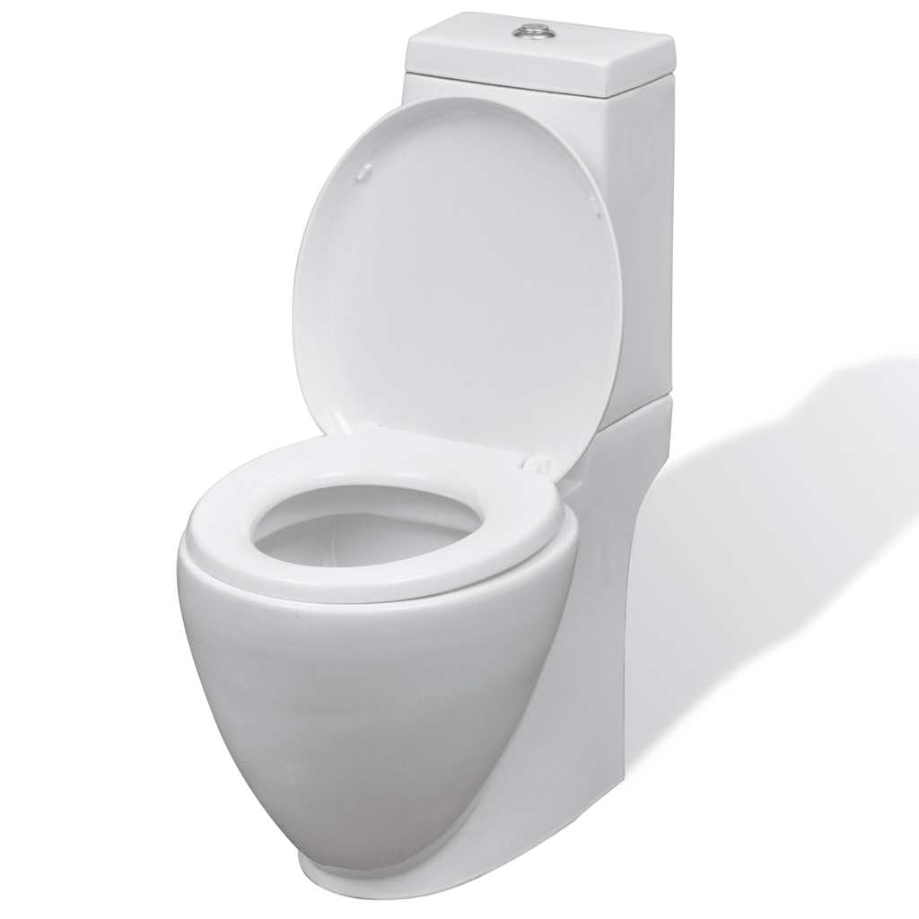 Set de inodoro y bidé de cerámica blanco, inodoro con asiento de cierre suave y doble descarga de 3/6 litros, bidé para montaje en el suelo, cómodo juego de baño