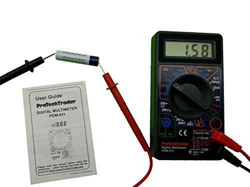 Basic Digital Multimeter with 7 Test Functions AC DC Voltage Resistance Current Transistor Diode Audible Continuity Buzzer and Square Wave Output