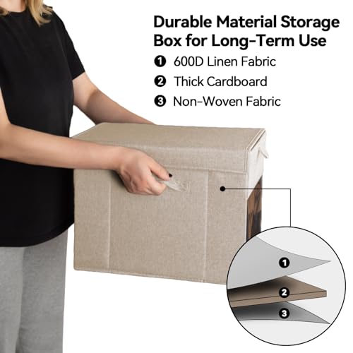 Image of 2 Pack Comic Book Storage Box with Lid for Modern Age, Collapsible Magazine Organizer with Clear Window, Beige