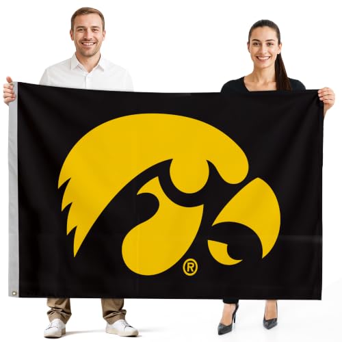 Iowa Hawkeyes Flag - NCAA Licensed - Nylon - 5' x 8'
