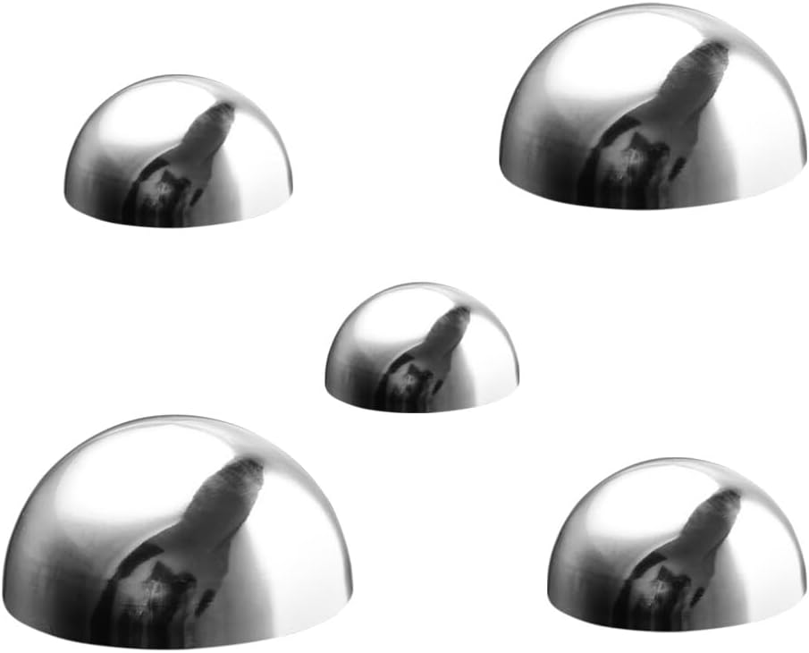 DULAI 5 Pcs Garden Reflective Ball Stainless Steel Gazing Balls Stainless Steel Half Ball Decorative Globe Outdoor Mirror Polished Shiny Sphere Stainless Steel Hollow Ball Mirror Balls