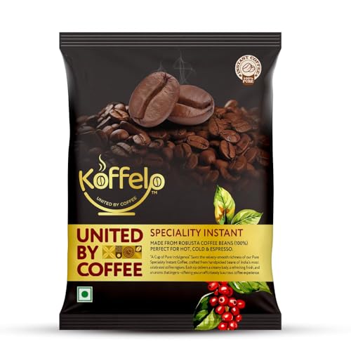Image of Koffelo Premium Instant Coffee Powder 50 Gram | Speciality Instant Coffee Powder for Hot, Cold Coffee & Espresso |100% Indian Robusta Coffee Beans - Strong, Bold Flavor | High Caffeine Coffee in Fresh