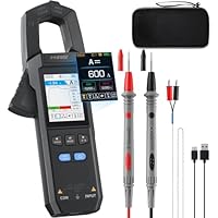 FNIRSI DMC-100 Digitales Zangenamperemeter, 9999 Counts TRMS-Multimeter, 600A Kurvenaufzeichnung, wiederaufladbares Amperemeter mit Aufbewahrungstasche, NCV, AC/DC-Spannungsstrom, Durchgangskapazität