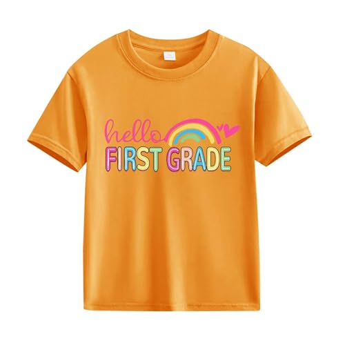 First Grade Back to School T Shirt Girls Boys Funny Graphic Short Sleeve Top Shirts with Colorful Letter Print2