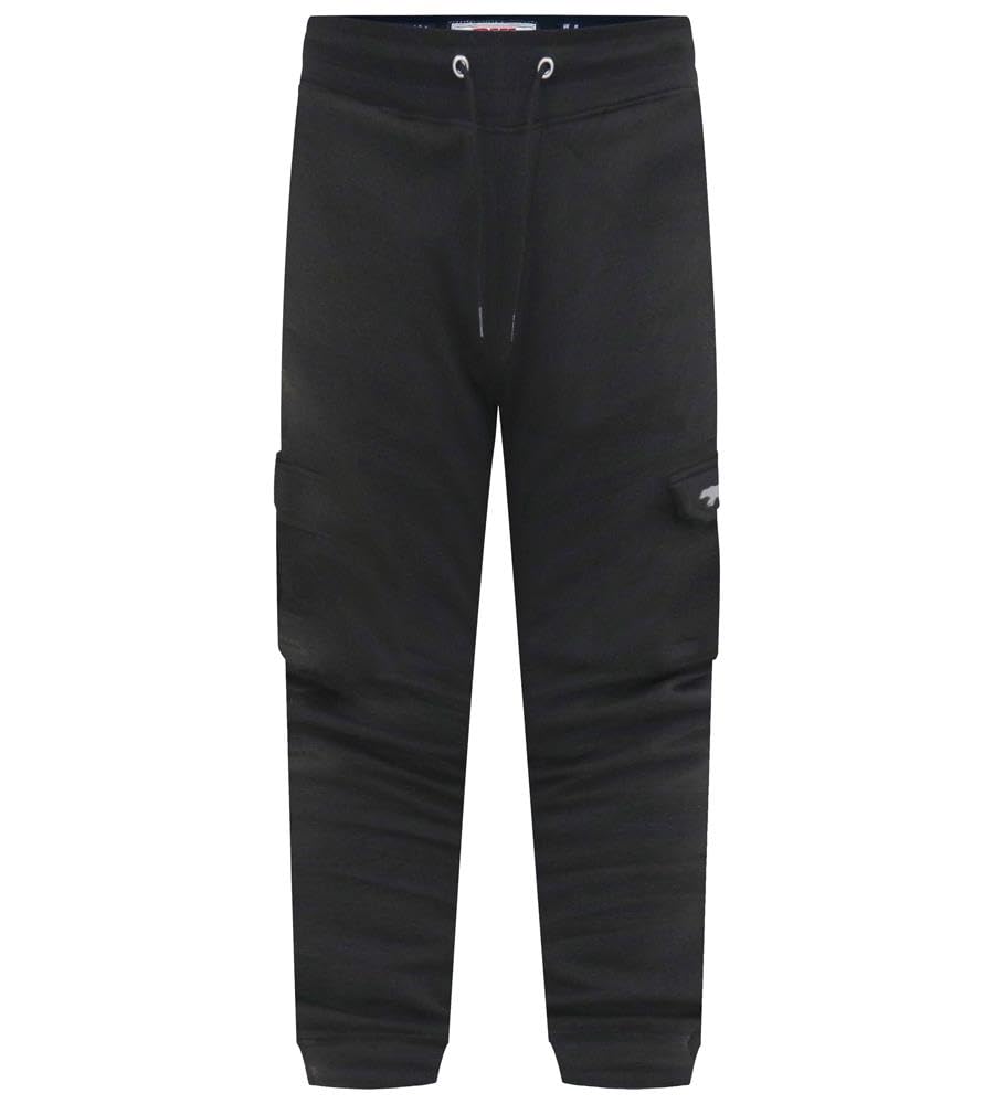 Duke Mens Edinburgh 1 Cuffed Cargo Pocket Joggers - Black - 4XL