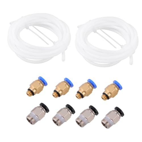 Holibanna 1Set Ptfe Tube and Pneumatic Connector Kit Quick Release Fittings for Printers Includes Ptfe Tubes and Connect