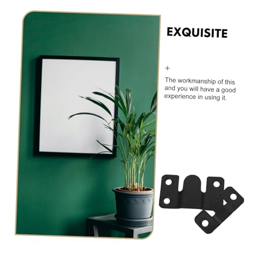 Image of UKCOCO 4pcs Heavy Duty Interlocking Flush Mount Bracket Secure Picture Hanging Frame Hooks with Hidden Design Wall Mounting Hardware for Frames Framing Installation Kit