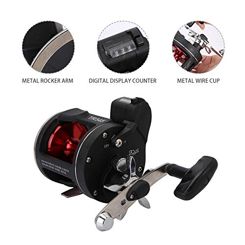 Image of Trolling Reels Equipped Ice Fishing Rod & Reel Combos Aluminum Alloy Drum Wheel Fishing Reel with Line Counter for Sea Fishing