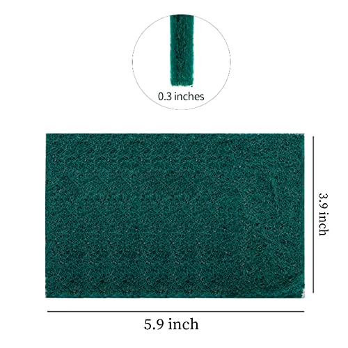 Image of Heavy Duty Scour Pads Sponge Dish Scrubber Non-Scratch Green Reusable Household Scrub Pads for Kitchen and Dish Cleaning Tool (24Pcs)