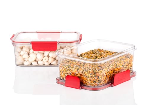 Image of Ritu J-343 Plastic Storage Box Fridge Organizers Kitchen Container Freezer Food,Vegetables,Fruits,Fish and Egg with Airtight Lid - 1000ml