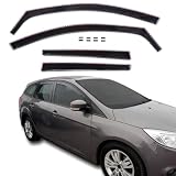 J&J AUTOMOTIVE GD Deflettori d'Aria e Antivento per Ford Focus 3 2011-2018 5 Porte Station Wagon 4pcs, Oscurati, Anteriori e Posteriori, Aerodinamico